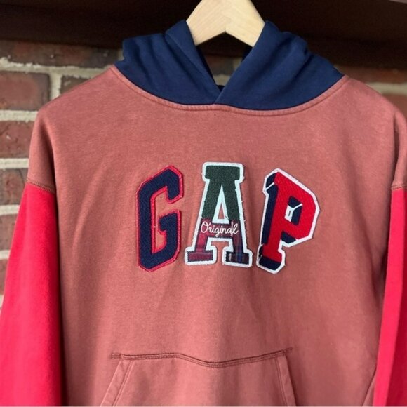 Vintage GAP Kids Colorblock Hoodie Youth XXL or Adult Small - Picture 2 of 7